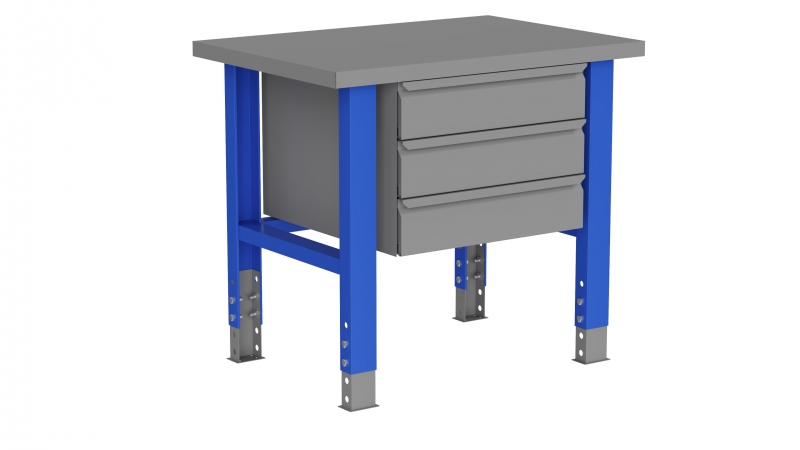 Стол металлический промышленны й 1000 мм PROFFI-CMP модуль с 3 ящиками (На складе в Новосибирске)